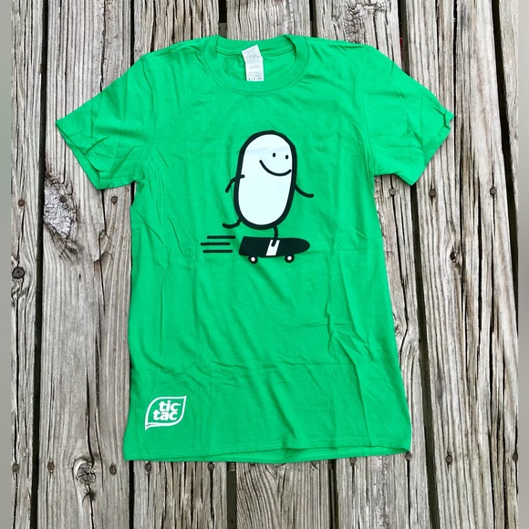 Mens S TIC TAC Breath Mints Brand Graphic Skateboarding Cartoon Logo Tshirt Ads - Picture 1 of 7
